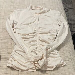 Rachel Parcell Cream Ruched Blouse